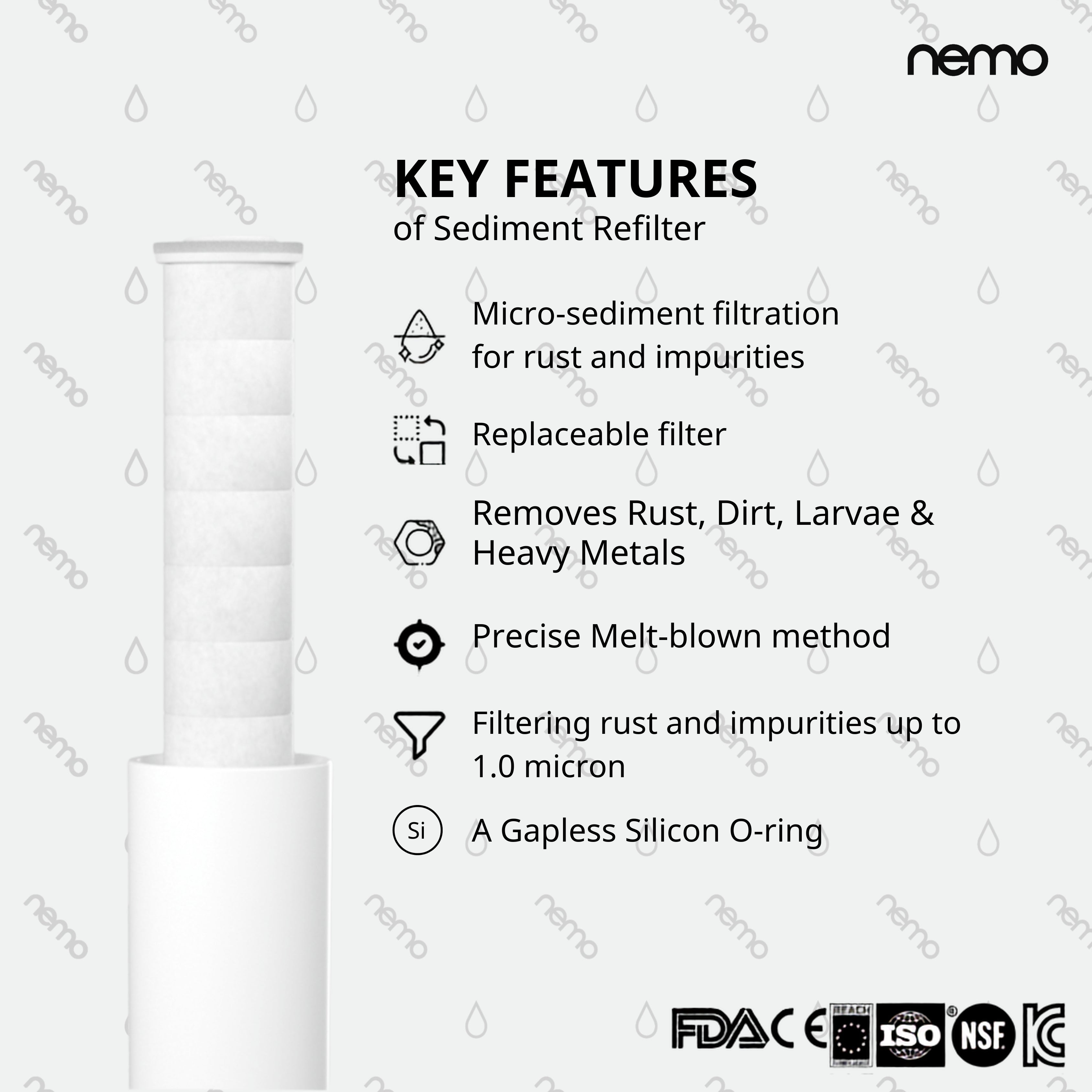 Sediment Refilter Pack-10 Pcs(NEMO Vitamin Hand Shower )