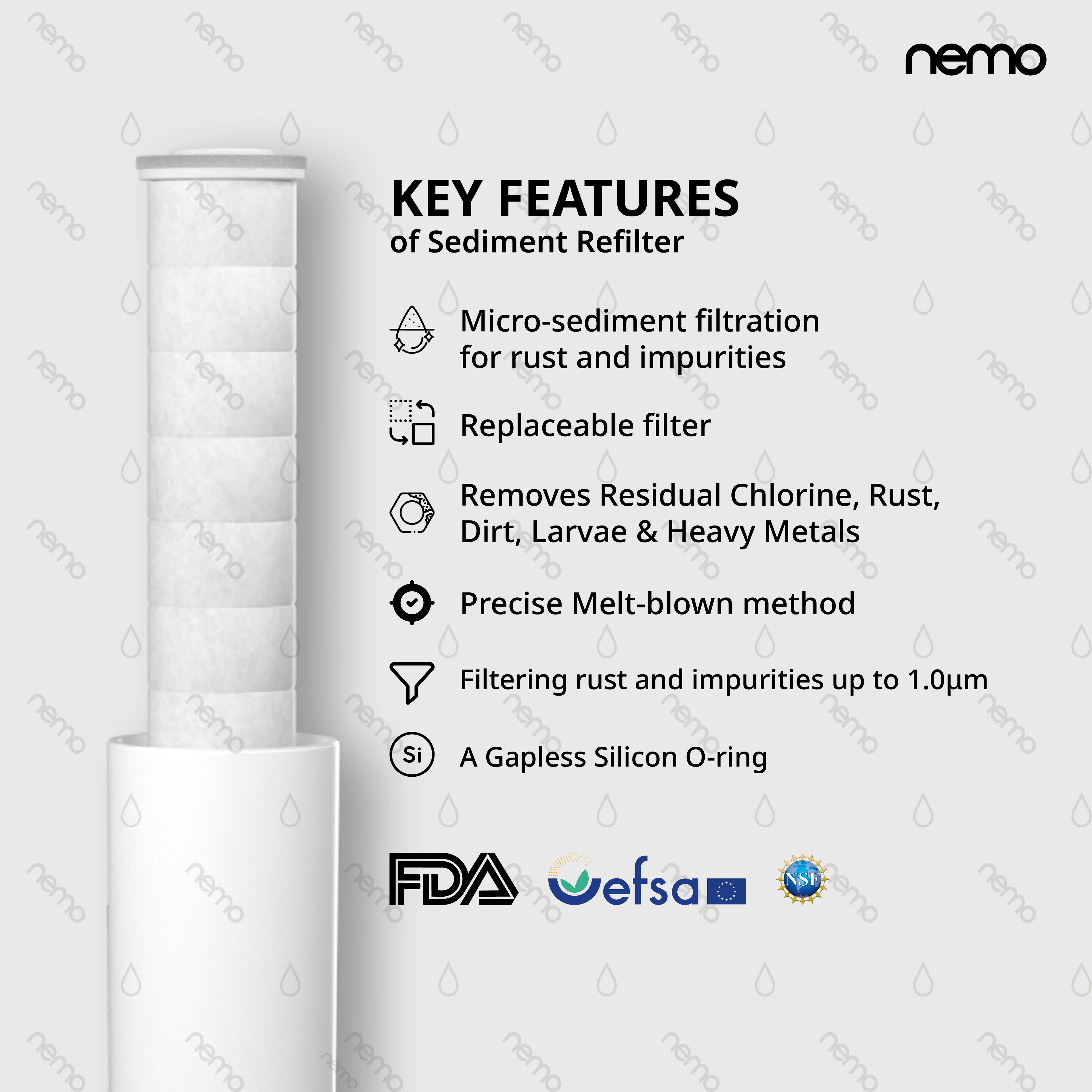 NEMO Vitamin Hand Shower Sediment Refilter Pack (10 Pcs)